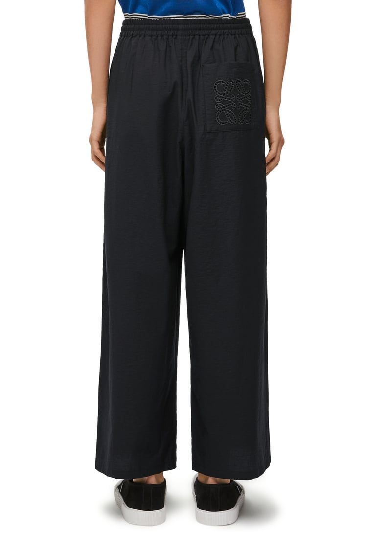 Cropped trousers in cotton blend