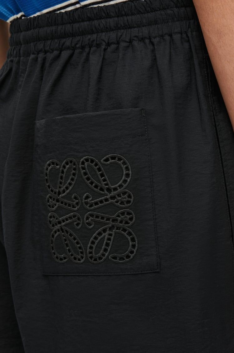 Cropped trousers in cotton blend