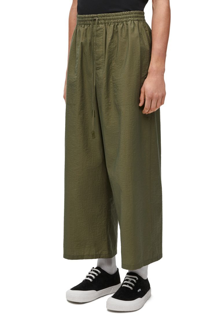 Cropped trousers in cotton blend
