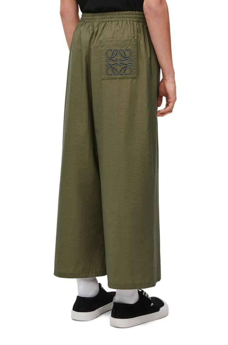 Cropped trousers in cotton blend