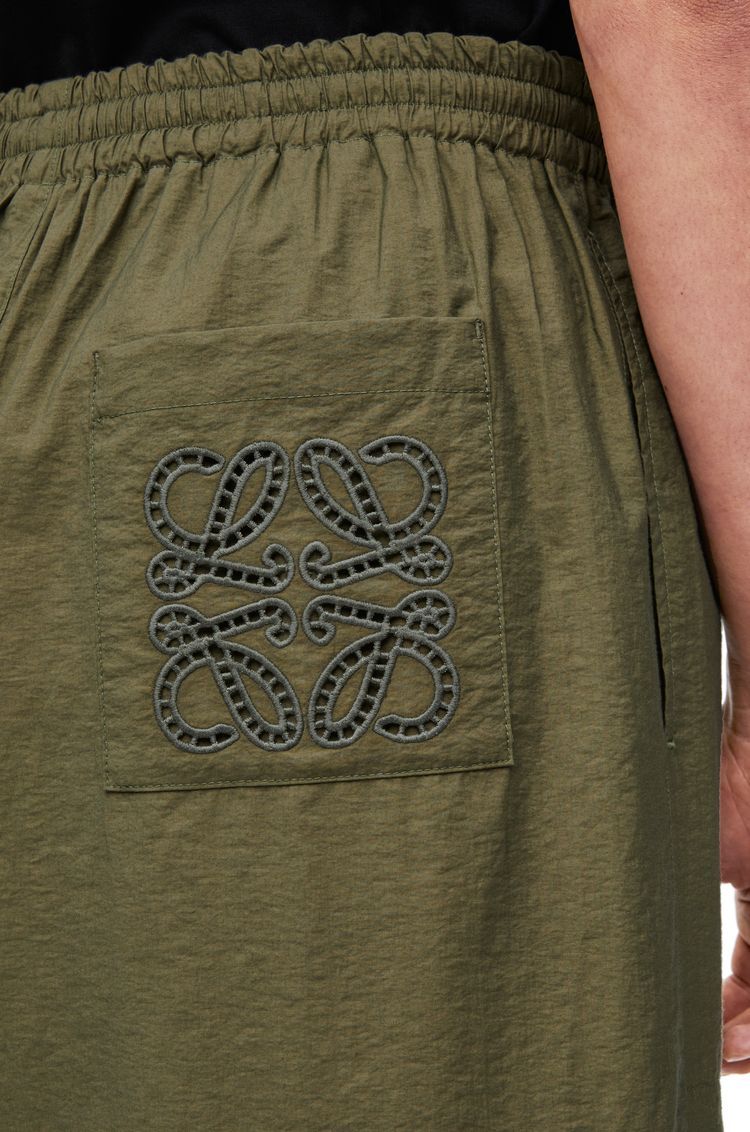 Cropped trousers in cotton blend