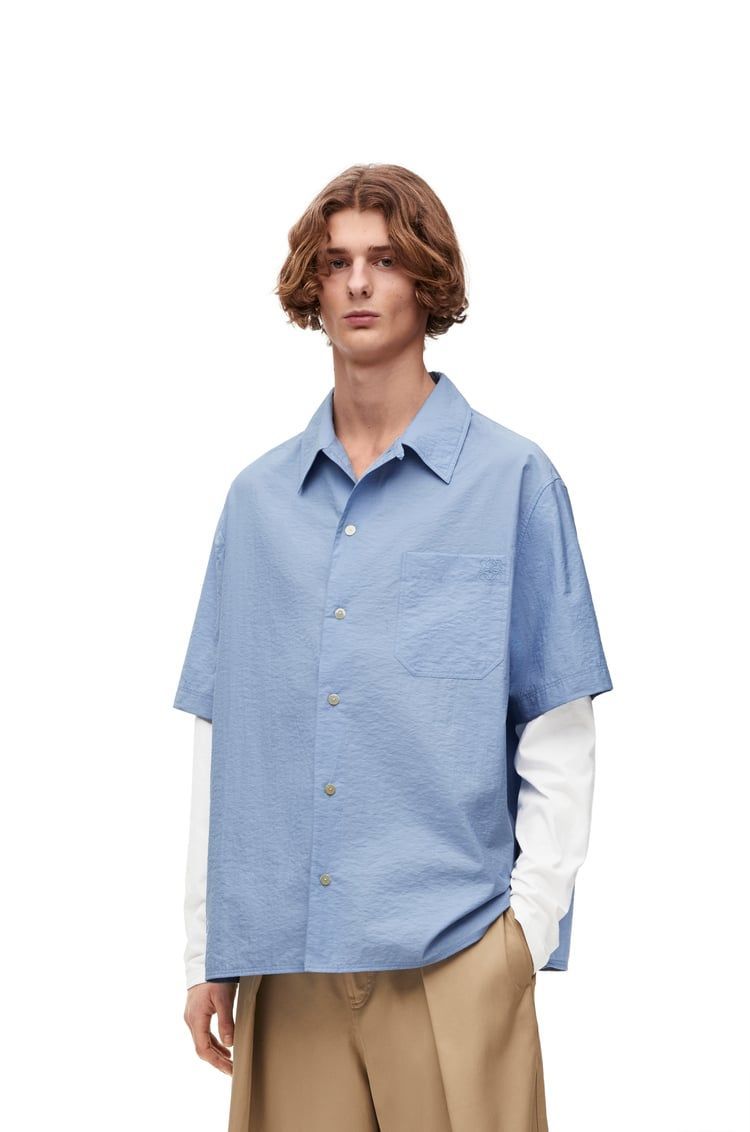 Trompe l'oeil shirt in cotton blend
