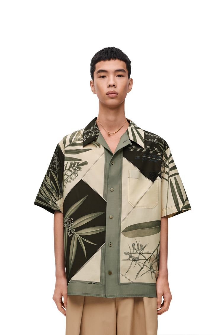 Short sleeve shirt in cotton and silk