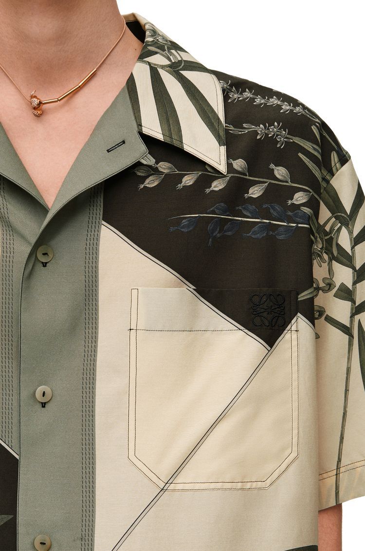 Short sleeve shirt in cotton and silk