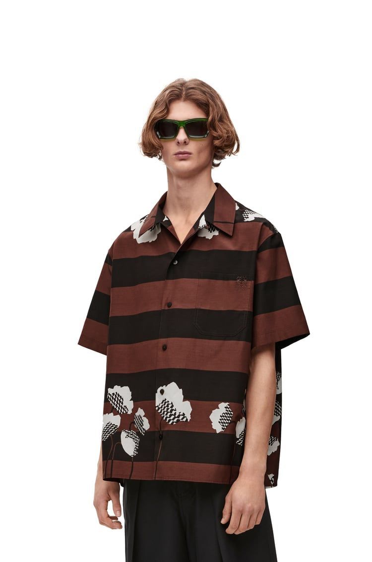 Short sleeve shirt in cotton and silk