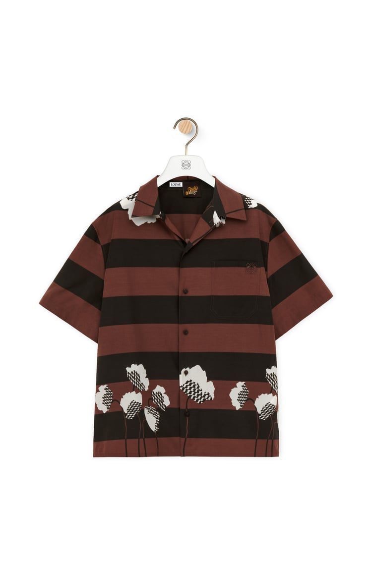 Short sleeve shirt in cotton and silk