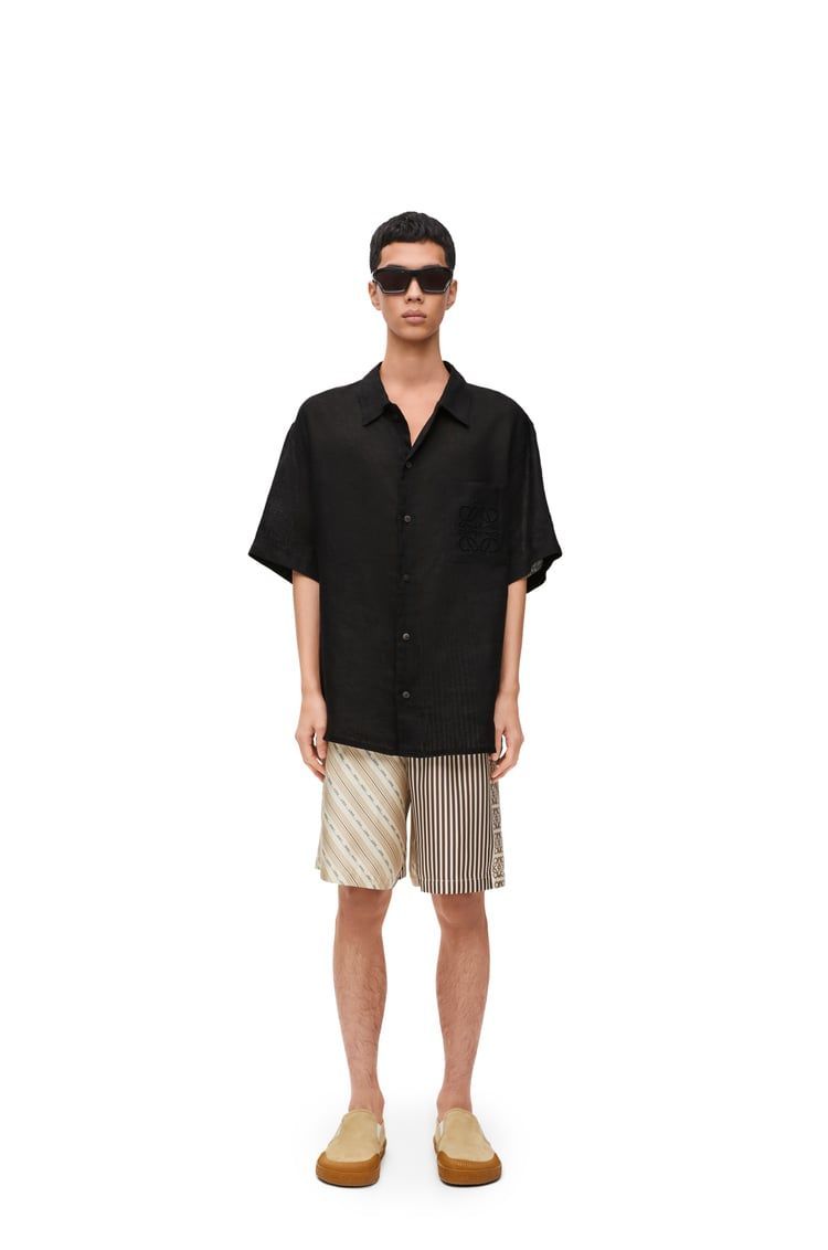 Short sleeve shirt in linen