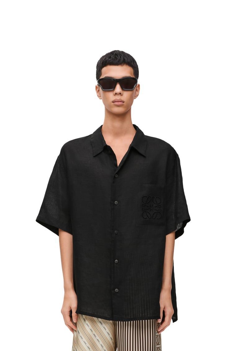 Short sleeve shirt in linen