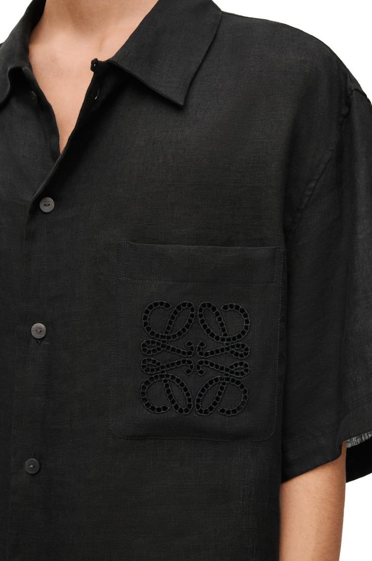 Short sleeve shirt in linen