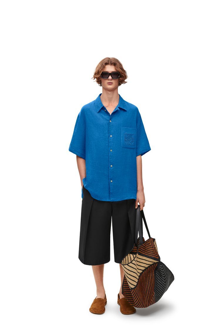 Short sleeve shirt in linen