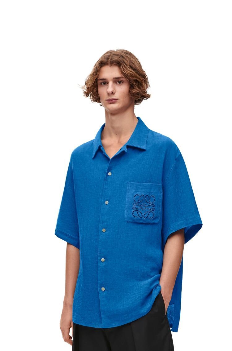 Short sleeve shirt in linen