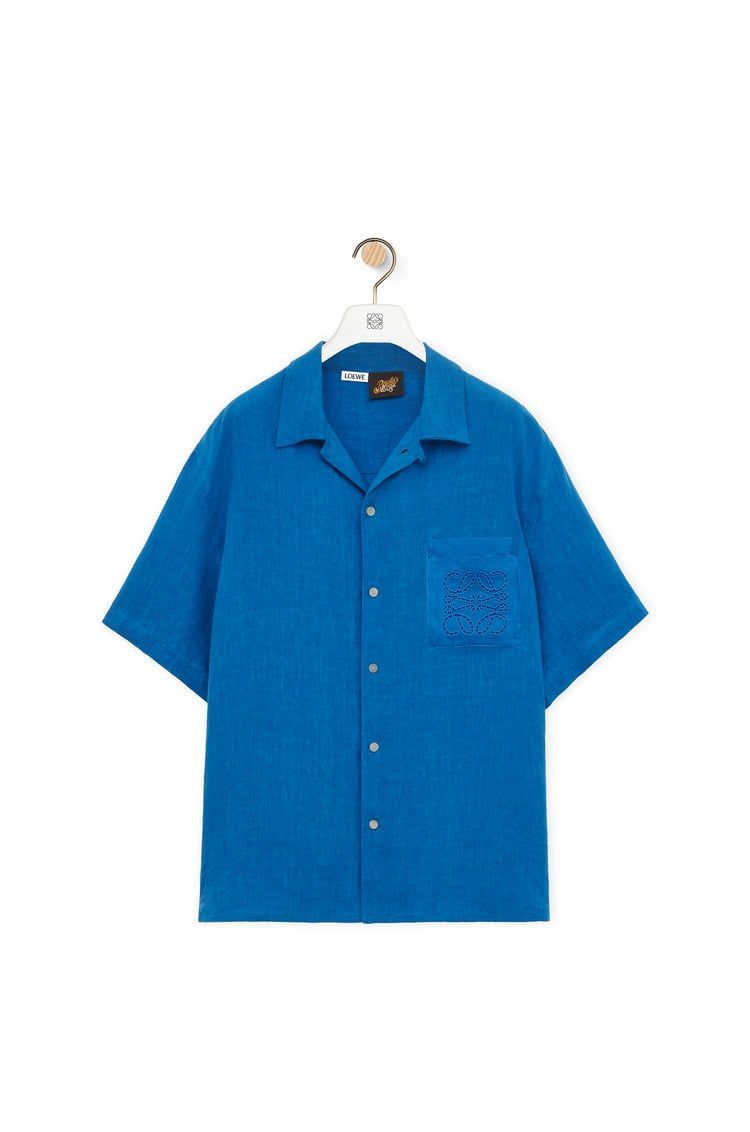 Short sleeve shirt in linen