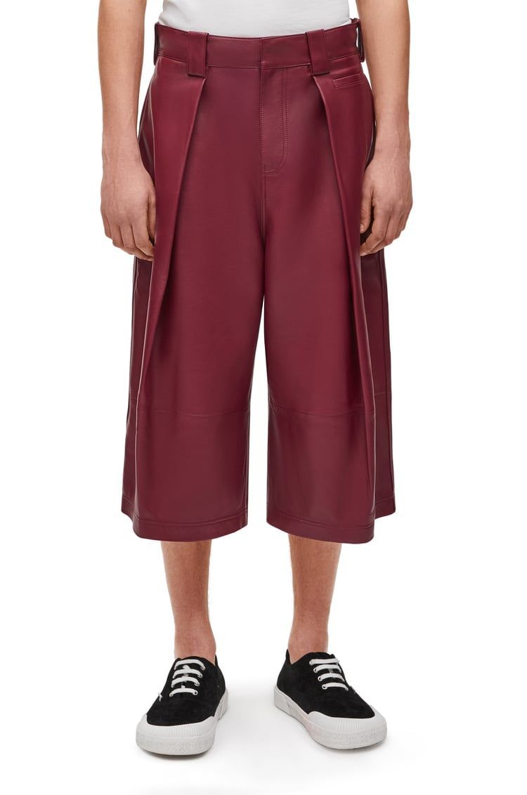Pleated shorts in nappa lambskin