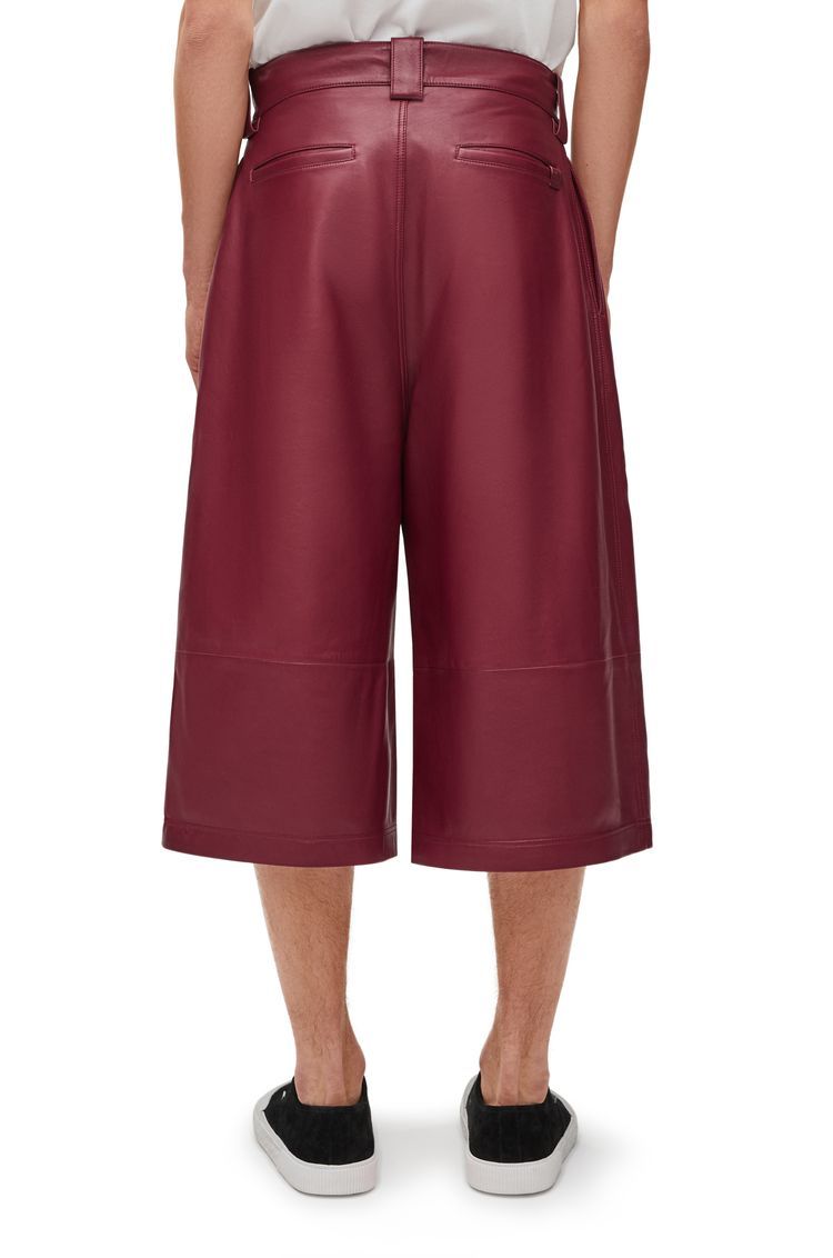 Pleated shorts in nappa lambskin