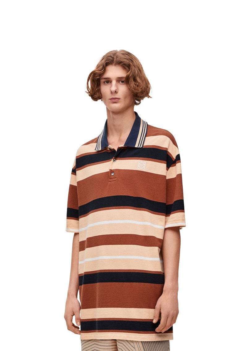 Oversized fit Polo in cotton and linen