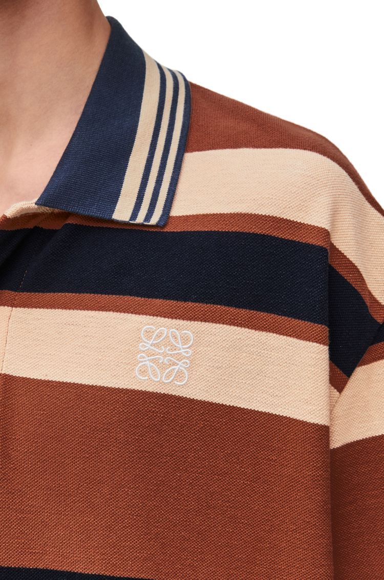 Oversized fit Polo in cotton and linen