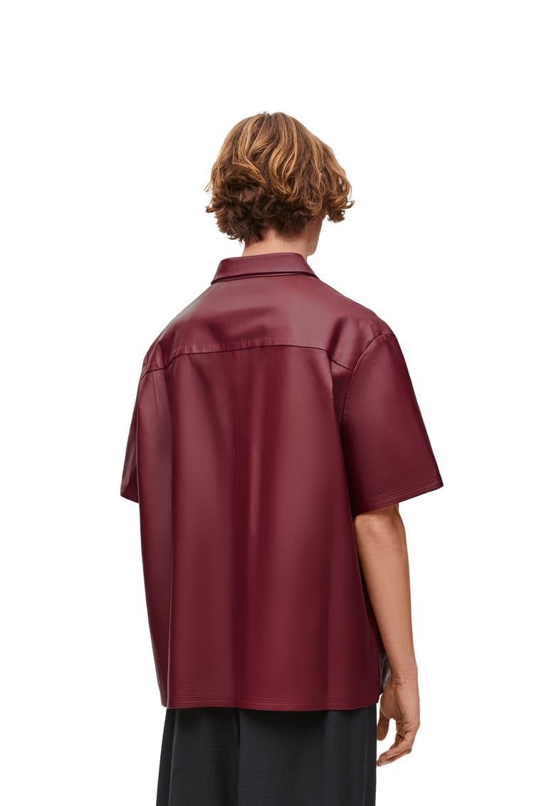 Short sleeve shirt in nappa lambskin
