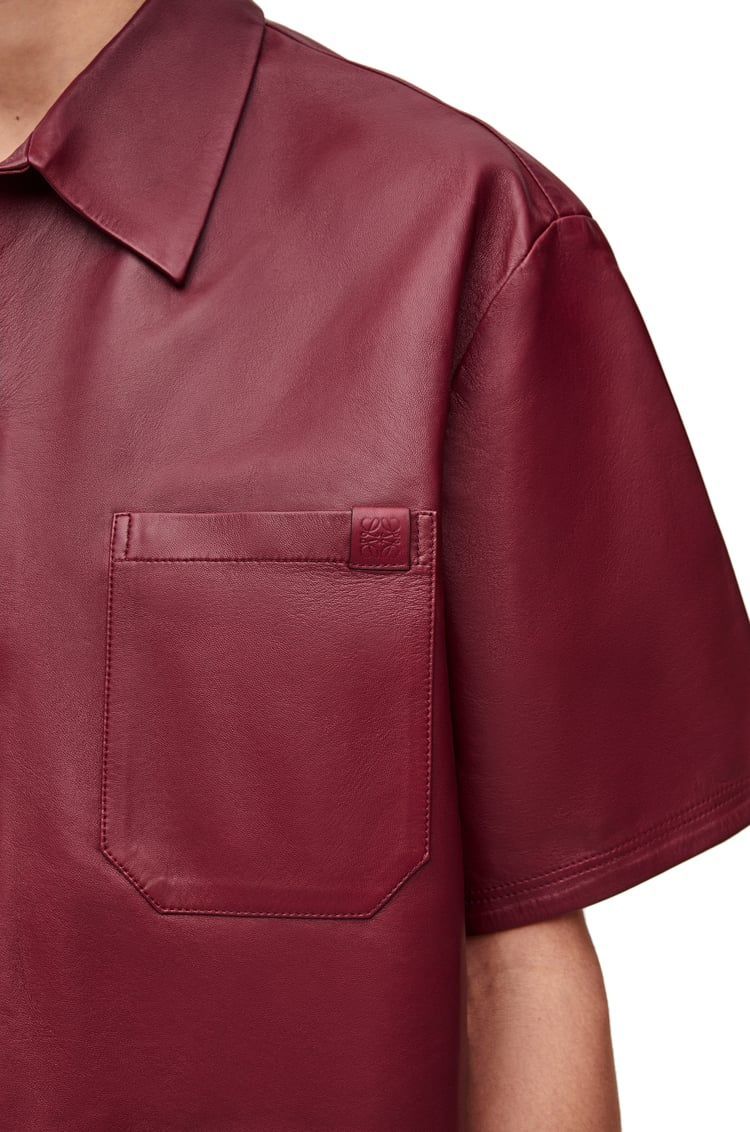 Short sleeve shirt in nappa lambskin