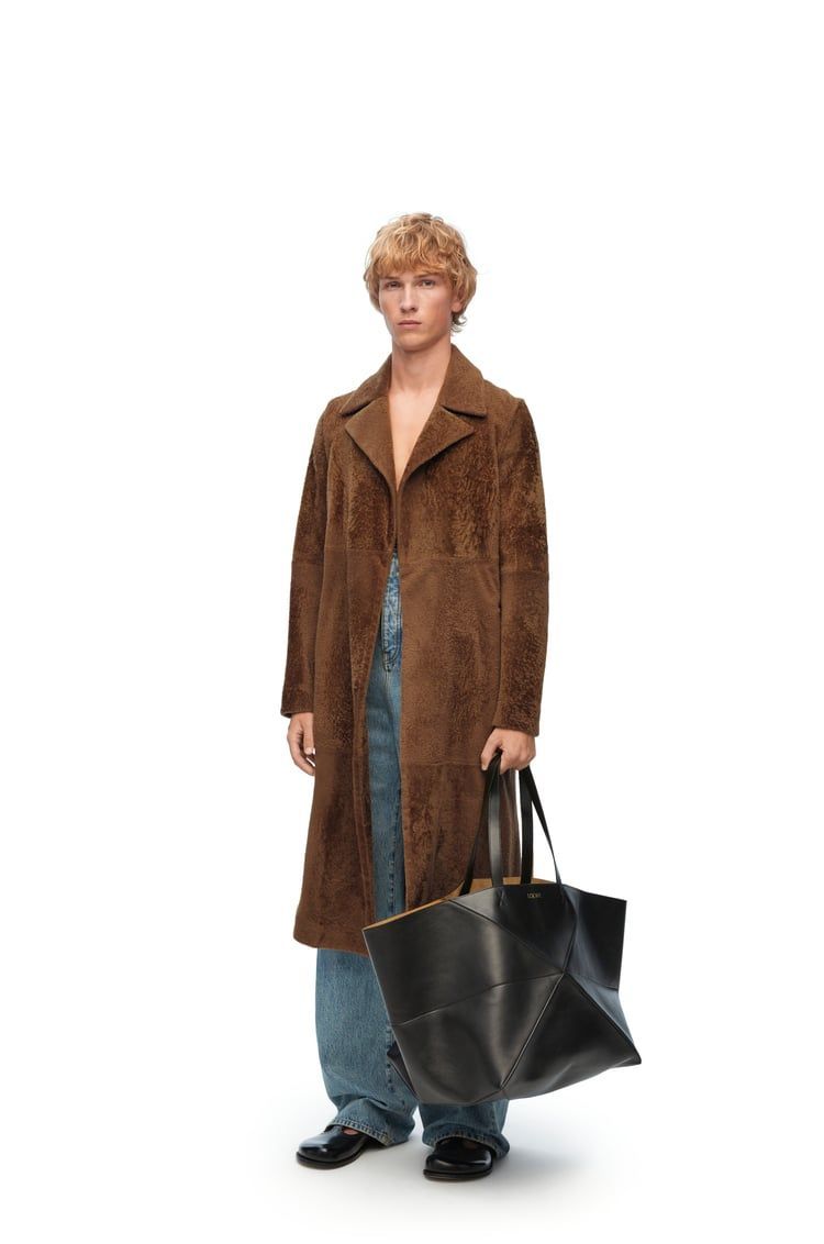 Coat in shearling