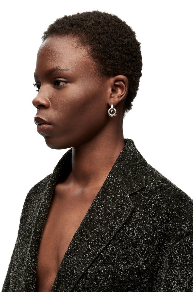 Donut link earrings in sterling silver
