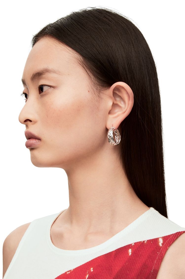 Braided hoop earrings in sterling silver