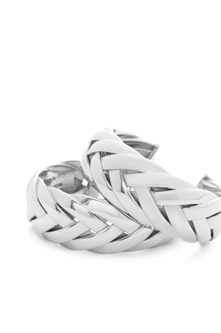 Braided hoop earrings in sterling silver