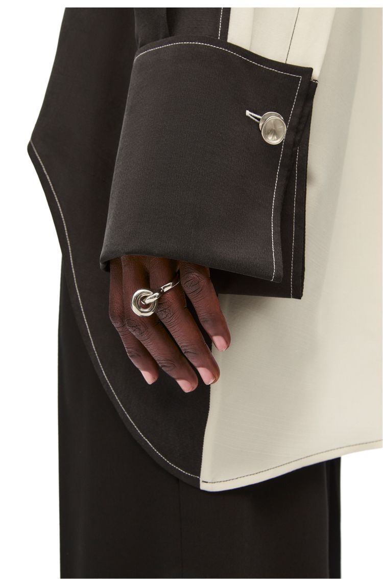 Donut link ring in sterling silver
