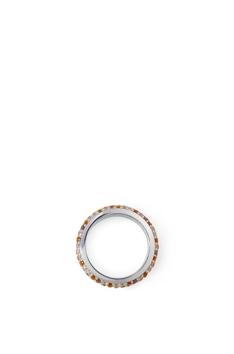Thin Pavé ring in sterling silver and crystals