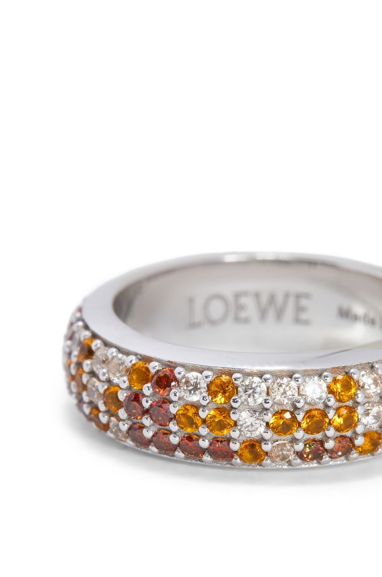 Thin Pavé ring in sterling silver and crystals