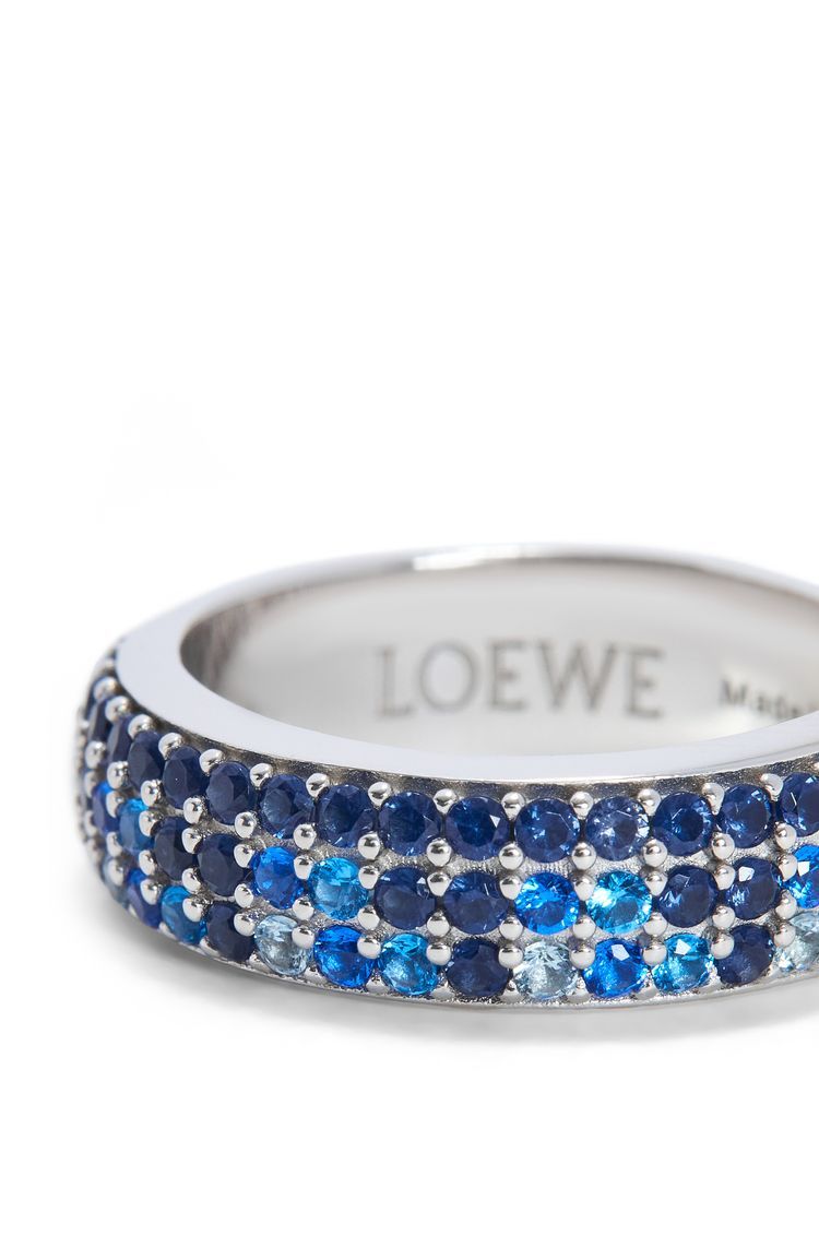Thin Pavé ring in sterling silver and crystals
