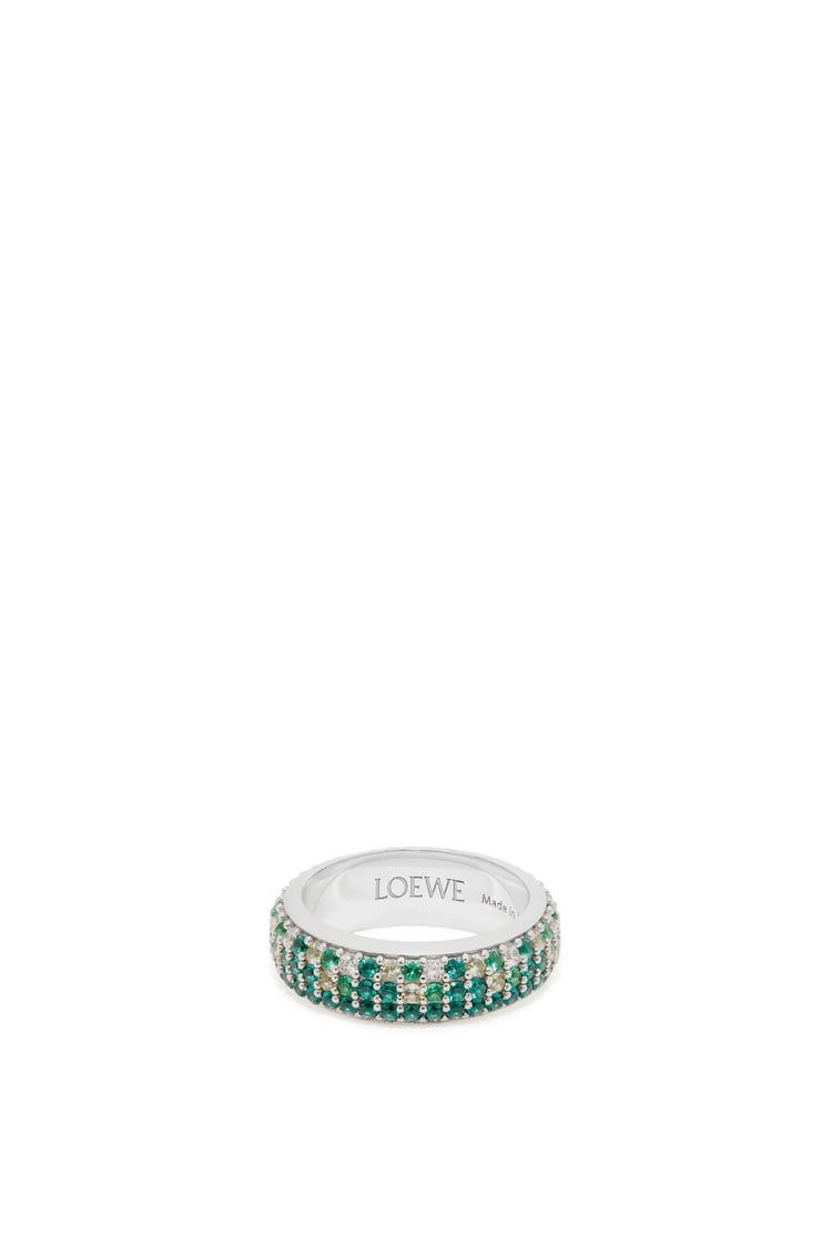 Thin Pavé ring in sterling silver and crystals