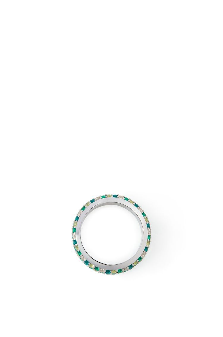 Thin Pavé ring in sterling silver and crystals