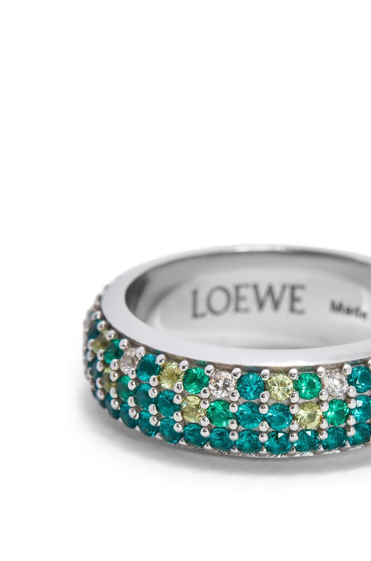 Thin Pavé ring in sterling silver and crystals