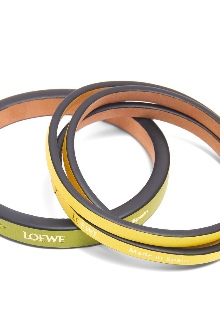 Double bangle set in classic calfskin