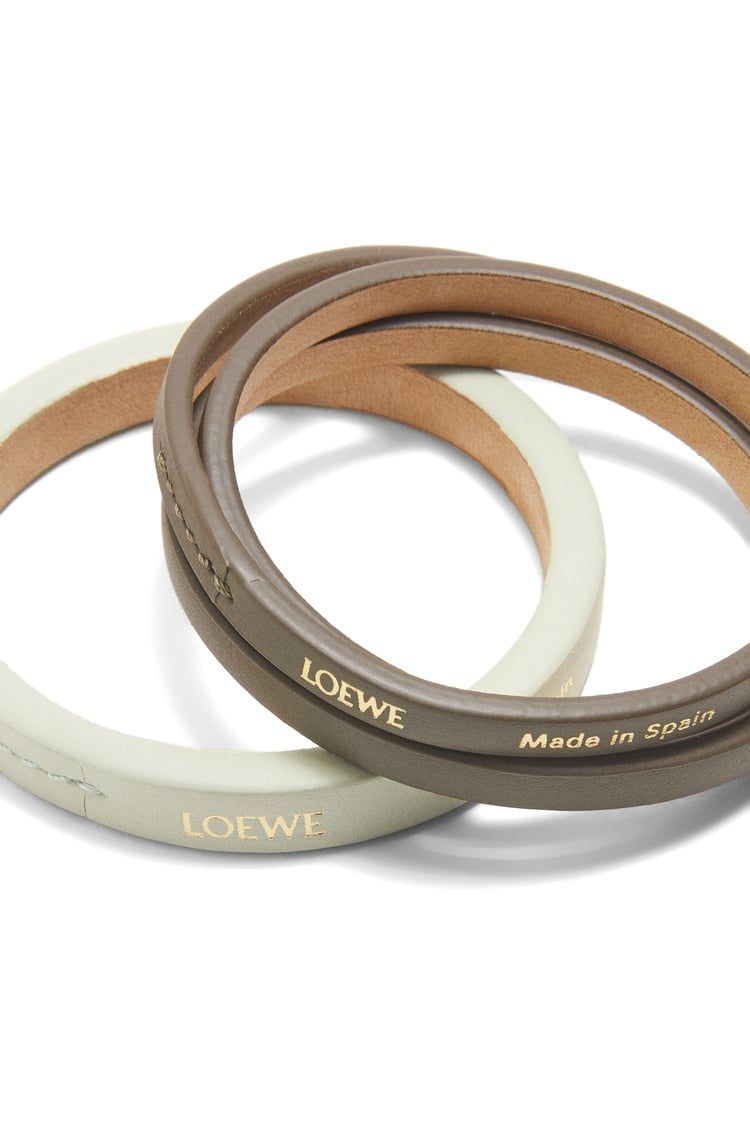 Double bangle set in classic calfskin