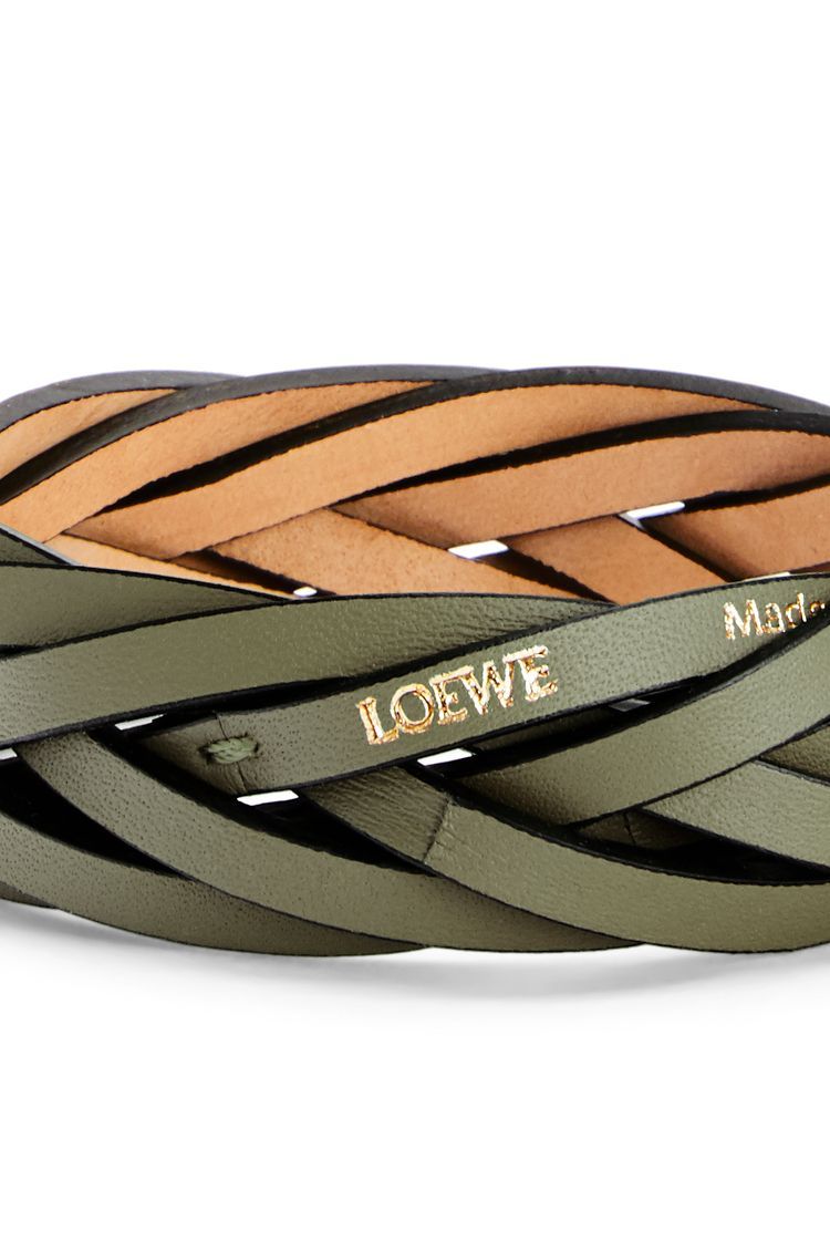 Braided bangle in classic calfskin