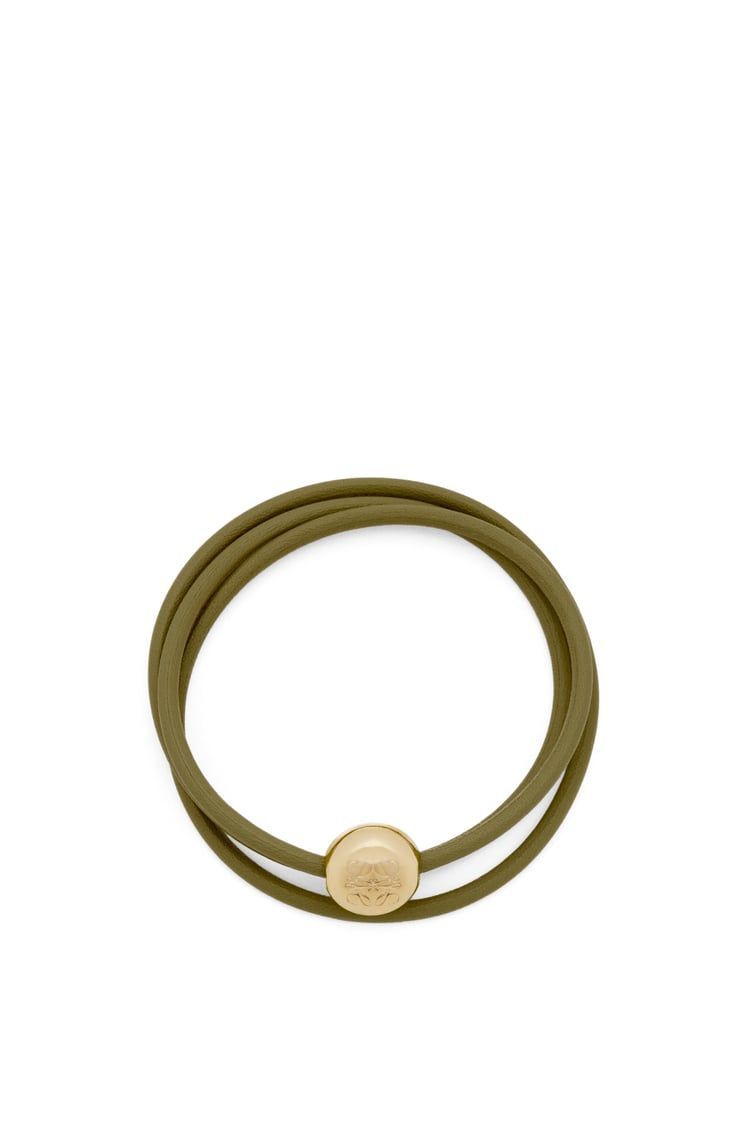 Pebble bracelet in calfskin and brass