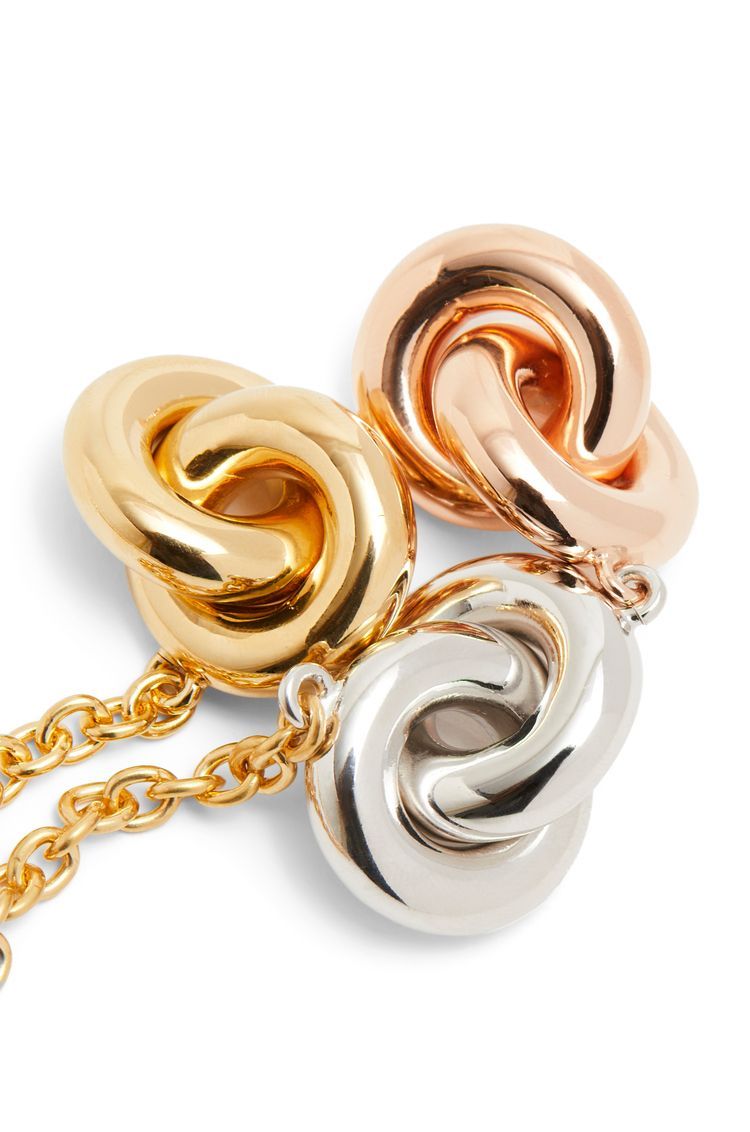 Donut trio link necklace in sterling silver