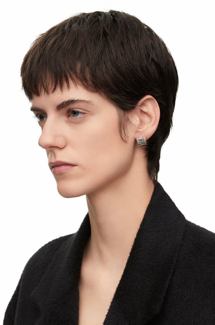 Anagram stud earrings in sterling silver