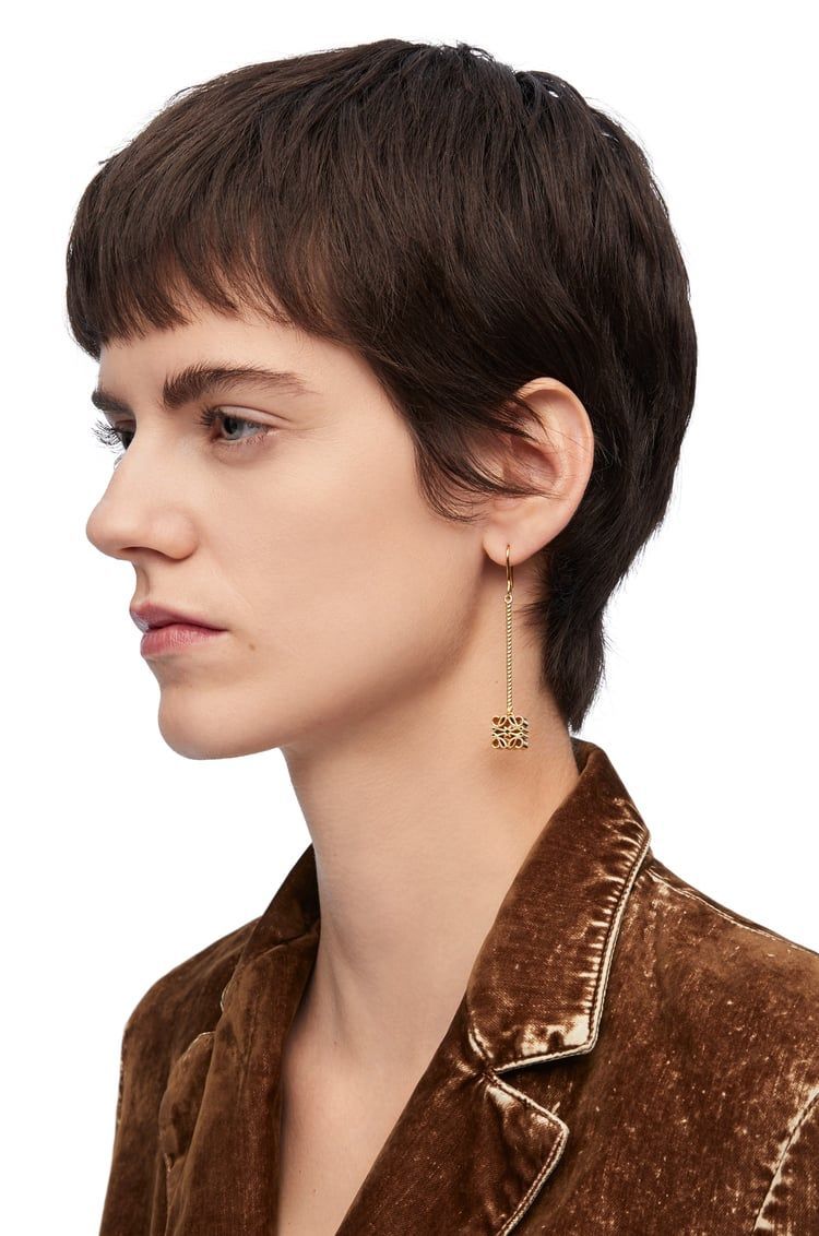 Anagram drop earrings in sterling silver