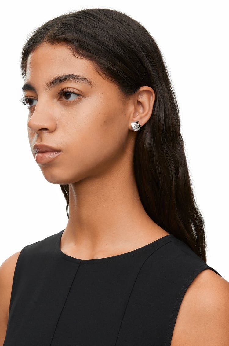 Twisted Anagram stud earrings in sterling silver