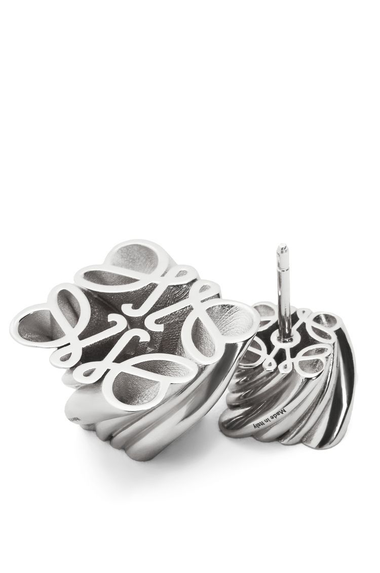 Twisted Anagram stud earring in sterling silver