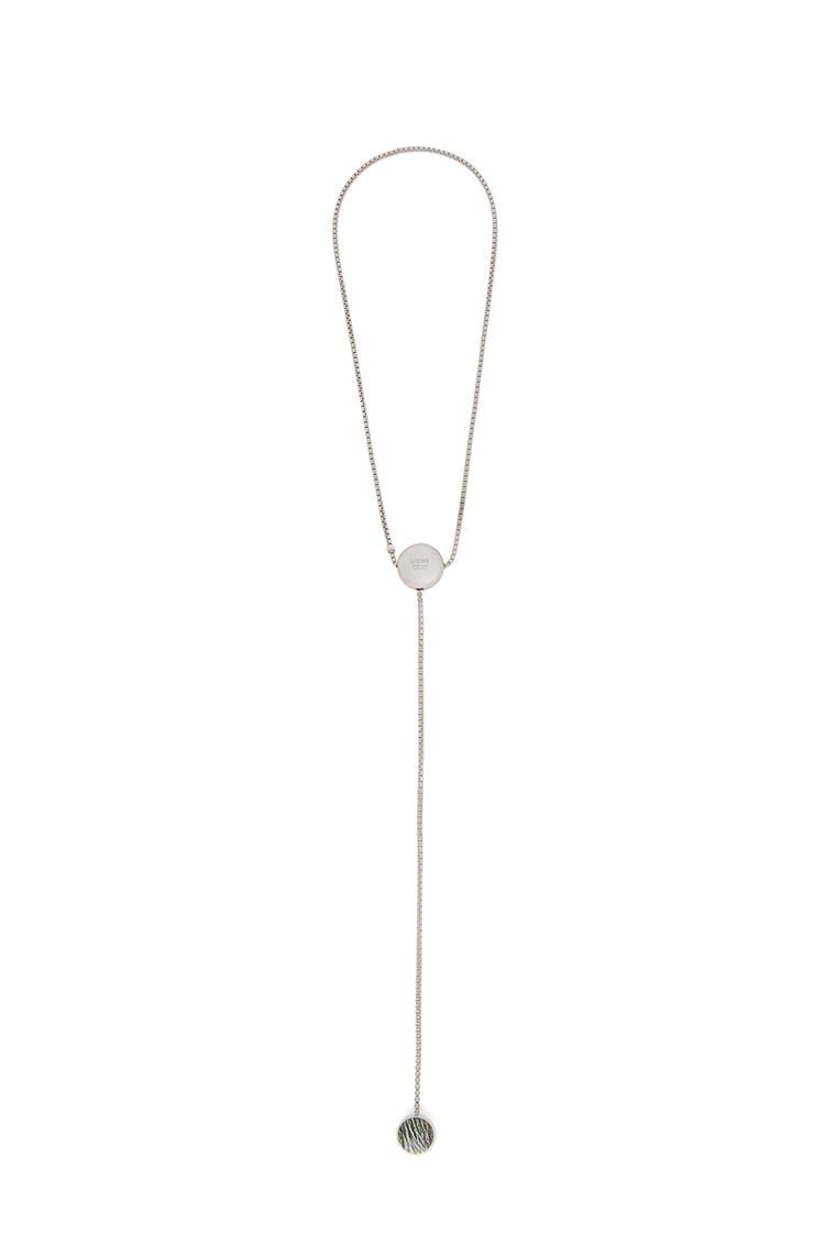 Anagram Pebble necklace in sterling silver and zebra jasper