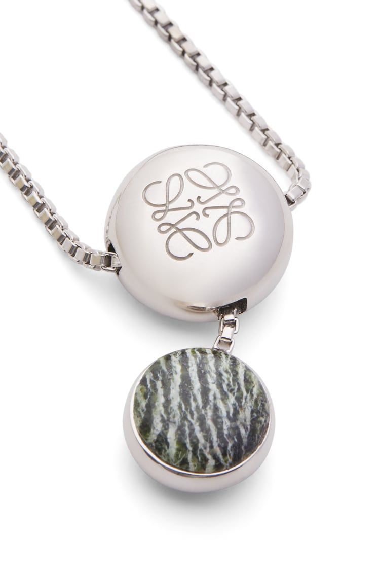 Anagram Pebble necklace in sterling silver and zebra jasper