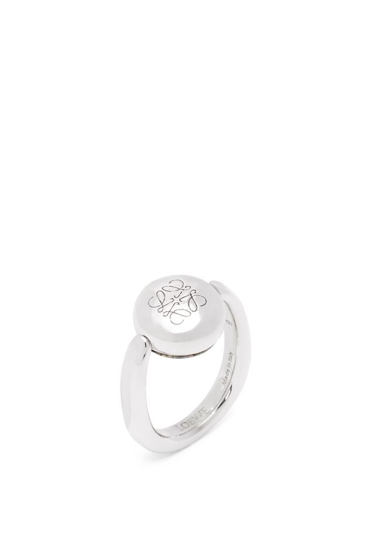 Anagram Pebble ring in sterling silver and green jasper