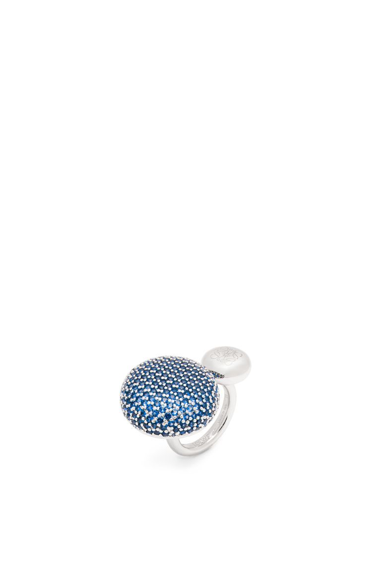 Anagram Pebble ring in sterling silver and crystals