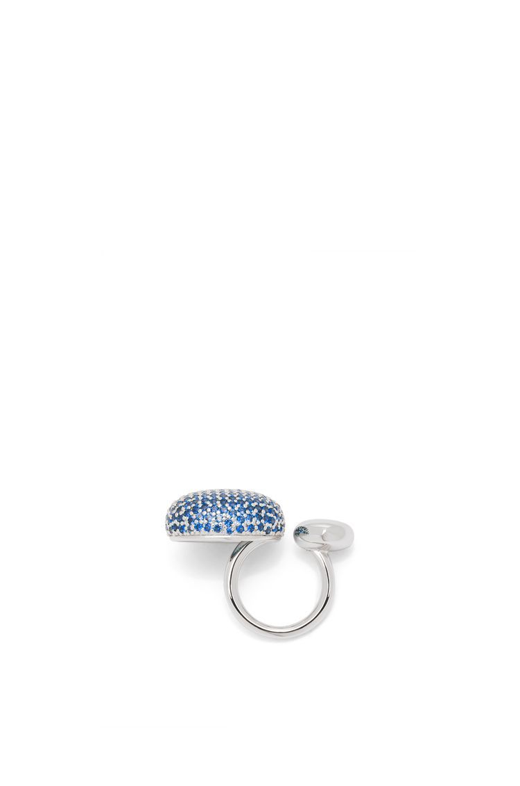 Anagram Pebble ring in sterling silver and crystals