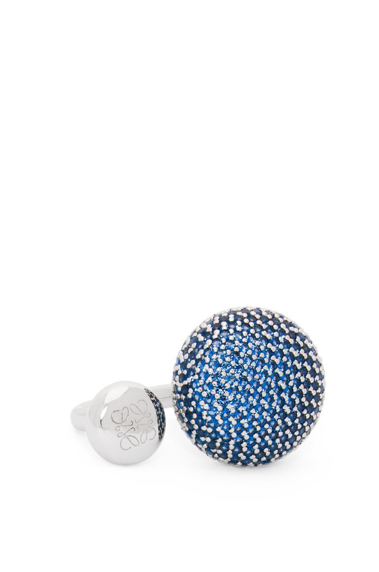 Anagram Pebble ring in sterling silver and crystals