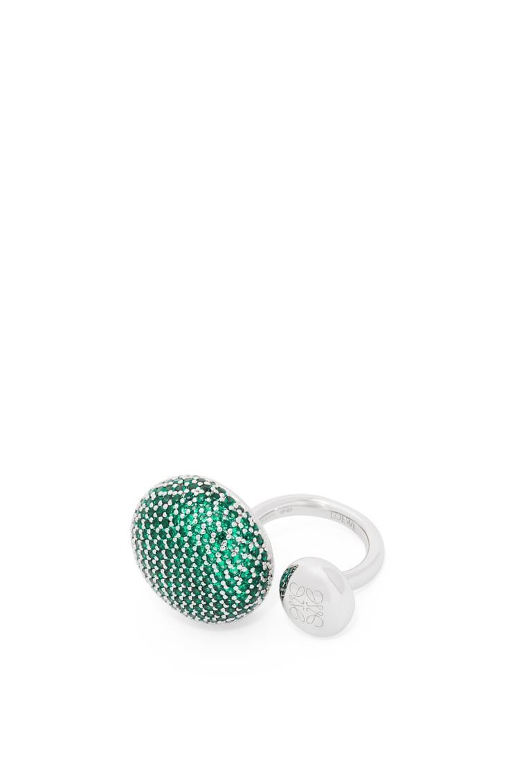 Anagram Pebble ring in sterling silver and crystals