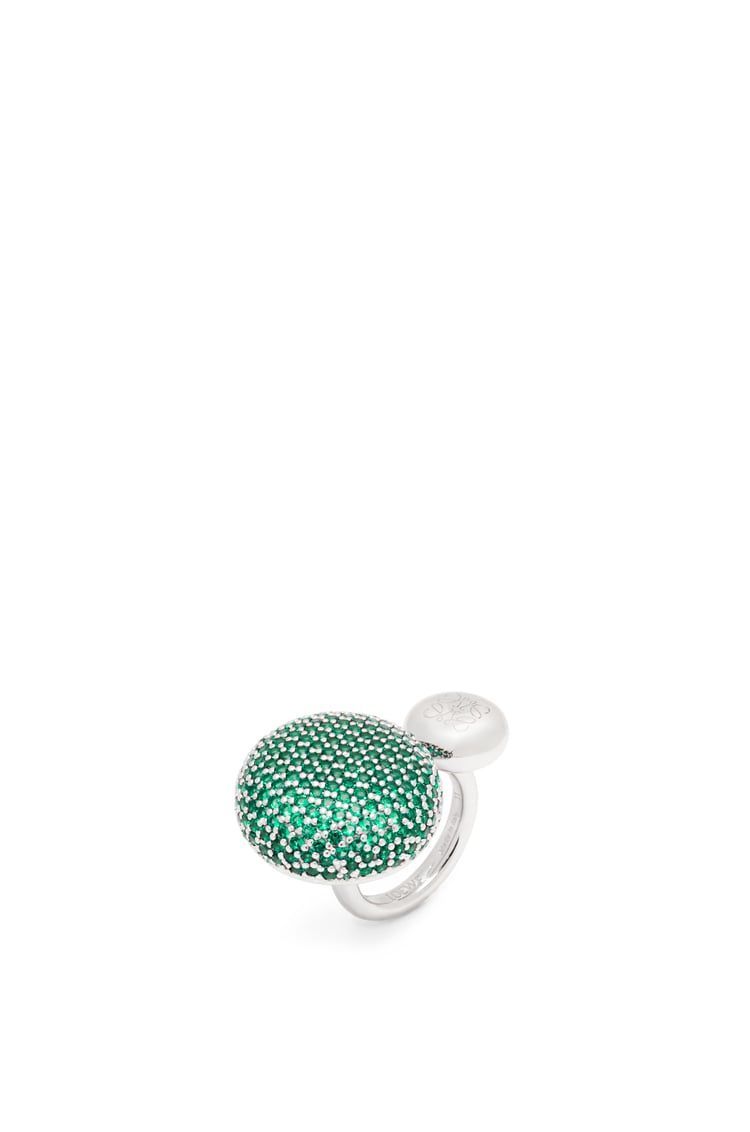 Anagram Pebble ring in sterling silver and crystals
